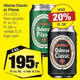 Calle Odense Classic el. Pilsner 24 x 0,33 l tilbud