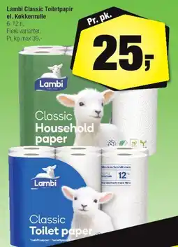 Calle Lambi Classic Household / Toilet paper tilbud