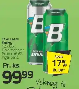 Fleggaard Faxe Kondi Energy tilbud