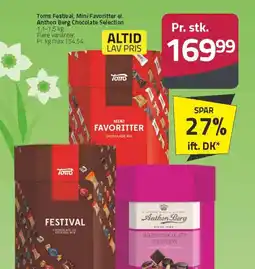 Fleggaard Toms Festival, Mini Favoritter el. Anthon Berg Chocolate Selection tilbud
