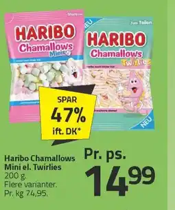 Fleggaard Haribo Chamallows Mini el. Twirlies tilbud
