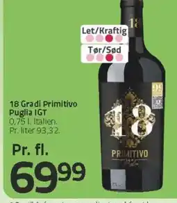 Fleggaard 18 Gradi Primitivo Puglia IGT tilbud