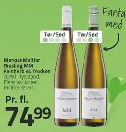 Fleggaard Markus Molitor Riesling MM Feinherb el. Trocken tilbud