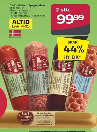Fleggaard Carl Vollstedt Spegepølser tilbud