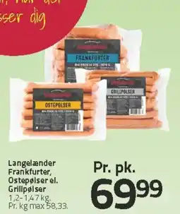 Fleggaard Langelænder Frankfurter, Ostepølser el. Grillpølser tilbud