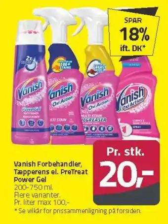 Fleggaard Vanish Forbehandler, Tæpperens el. PreTreat Power Gel tilbud