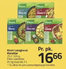 Fleggaard Knorr Lasagne el. Risretter tilbud