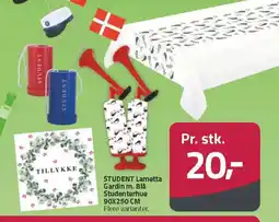 Fleggaard STUDENT Lametta Gardin m. Blå Studenterhue tilbud