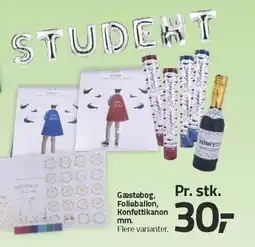 Fleggaard Gæstebog, Folieballon, Konfettikanon mm. tilbud