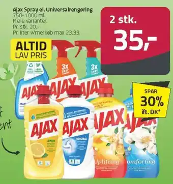 Fleggaard Ajax Spray el. Universalrengøring tilbud