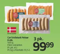 Fleggaard Carl Vollstedt Pølser 8 stk. tilbud