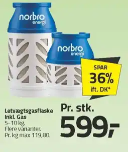 Fleggaard Letvægtsgasflaske Inkl. Gas tilbud