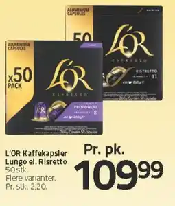 Fleggaard L'OR Kaffekapsler Lungo el. Risretto tilbud