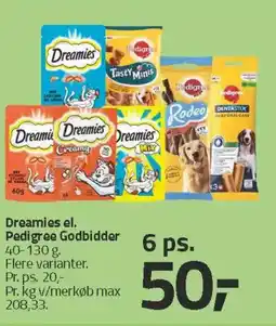 Fleggaard Dreamies el. Pedigree Godbidder tilbud