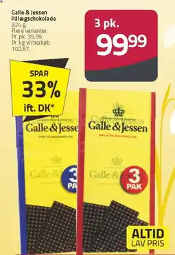 Fleggaard Galle & Jessen Pålægschokolade tilbud