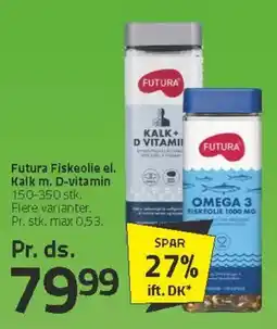 Fleggaard Futura Fiskeolie el. Kalk m. D-vitamin tilbud