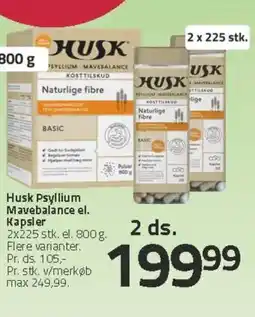 Fleggaard Husk Psyllium Mavebalance el. Kapsler tilbud