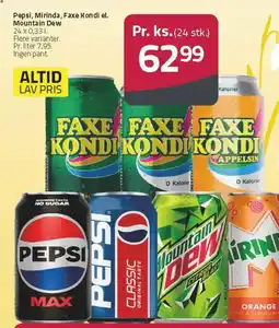 Fleggaard Pepsi, Mirinda, Faxe Kondi el. Mountain Dew tilbud