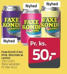 Fleggaard Faxe Kondi O kal. Pink, Eksotisk el. Lemon tilbud