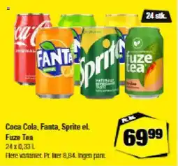Calle Coca cola, fanta, sprite el. fuze tea tilbud