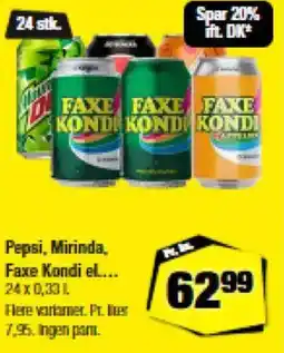 Calle Pepsi, mirinda, faxe kondi el. tilbud