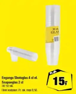 Calle Engangs shotsglas 4 cl el. snapseglas 2 cl tilbud