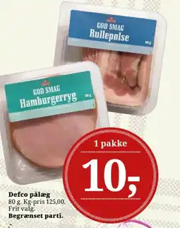 Dagli'Brugsen DEFCO Pålæg tilbud