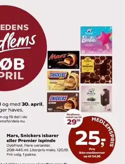 Dagli'Brugsen Mars, snickers isbarer eller premier ispinde tilbud