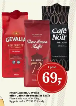 Dagli'Brugsen Peter larsen, gevalia eller cafe noir formalet kaffe tilbud