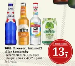 Dagli'Brugsen 1664, breezer, smirnoff eller somersby tilbud