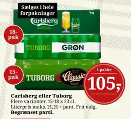 Dagli'Brugsen Carlsberg eller tuborg tilbud