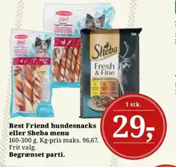 Dagli'Brugsen Best friend hundesnacks eller sheba menu tilbud