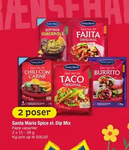Fakta Tyskland SANTA MARIA Spice el. dip mix tilbud