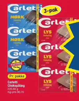 Fakta Tyskland CARLETTI Chokopålæg tilbud