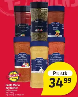 Fakta Tyskland SANTA MARIA Krydderier tilbud