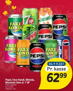 Fakta Tyskland Pepsi, faxe kondi, mirinda, mountain dew el. 7 up tilbud