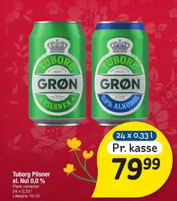 Fakta Tyskland TUBORG Pilsner el. nul 0,0 % tilbud
