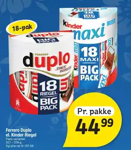 Fakta Tyskland Ferrero duplo el. kinder riegel tilbud