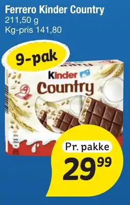 Fakta Tyskland Ferrero kinder country tilbud