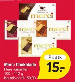 Fakta Tyskland MERCI Chokolade tilbud