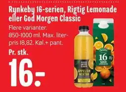 Min Købmand Rynkeby 16-serien, Rigtig Lemonade eller God Morgen Classic tilbud