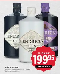 MENY HENDRICK’S GIN tilbud