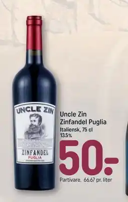 REMA 1000 Uncle Zin Zinfandel Puglia tilbud