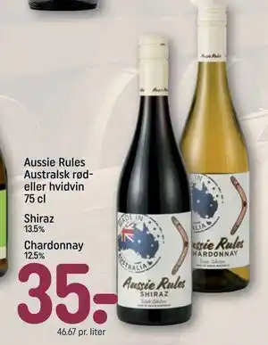 REMA 1000 Aussie Rules Australsk rød- eller hvidvin 75 cl tilbud
