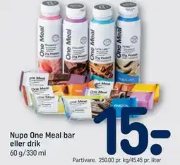REMA 1000 Nupo One Meal bar eller drik tilbud