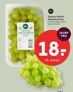 SPAR Gestus Stenfri Grønne Druer tilbud