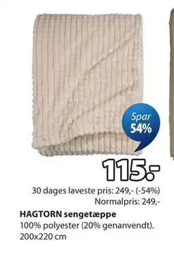 JYSK HAGTORN sengetæppe tilbud