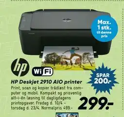 Bilka HP Deskjet 2910 AIO printer tilbud