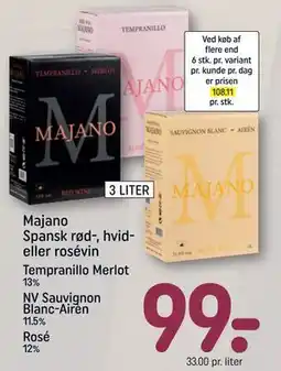 REMA 1000 Majano Spansk rød-, hvid- eller rosévin tilbud