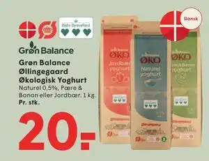 SPAR Grøn Balance Øllingegaard Økologisk Yoghurt tilbud